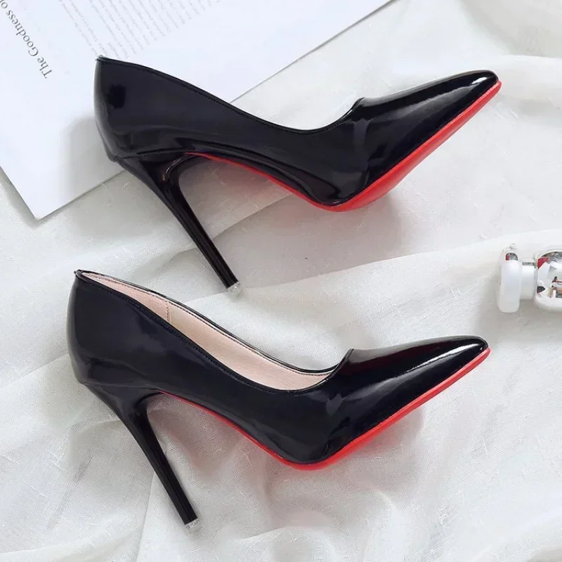 

2024 New Women's High Heels Red Sole Pointed Toe Stiletto Heels Classic Style Wedding Dinner Complete Colors Shallow Top Shoes