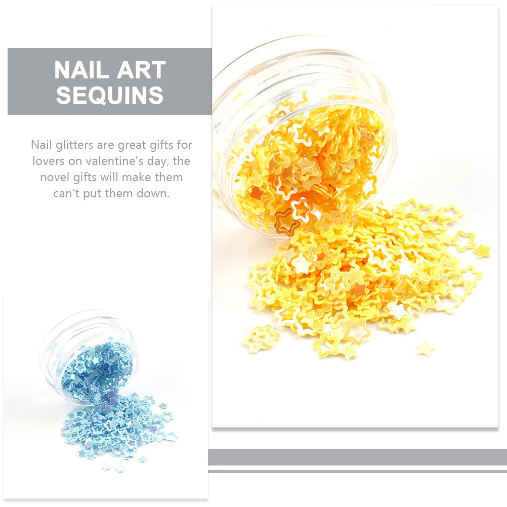 

16 Boxes Hollow Star Glitter Nail Art Sequins 16 Colors Festival Makeup DIY Decorations Bright Flakes Accessories Nail Charms
