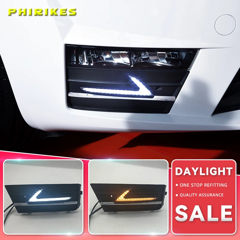 

For Skoda Octavia 2017 Car Accessories Waterproof 12V DRL Fog Lamp Decoration LED Daytime Running Light