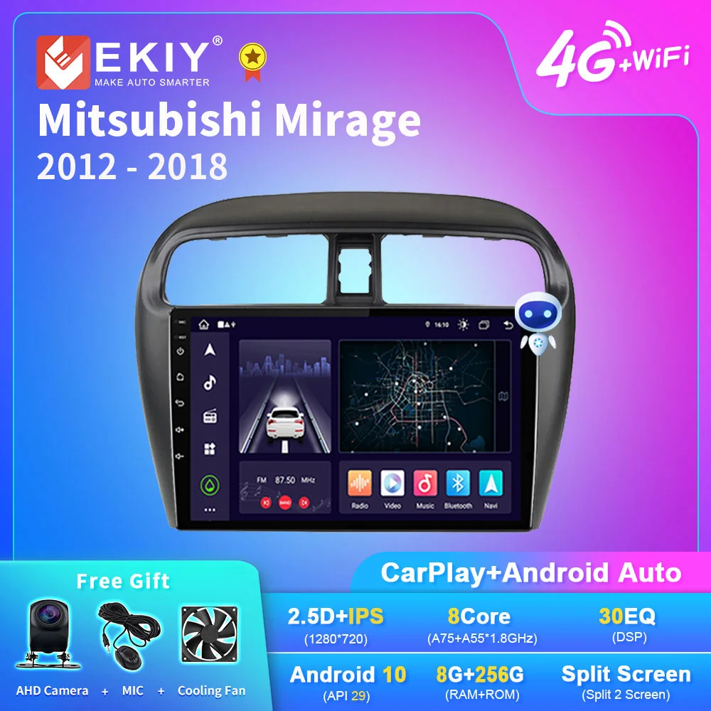 

EKIY X7 1280*720 DSP Android 10 Car Radio For Mitsubishi Mirage 2012-2018 Stereo Multimedia Player GPS Navigation Carplay 2din