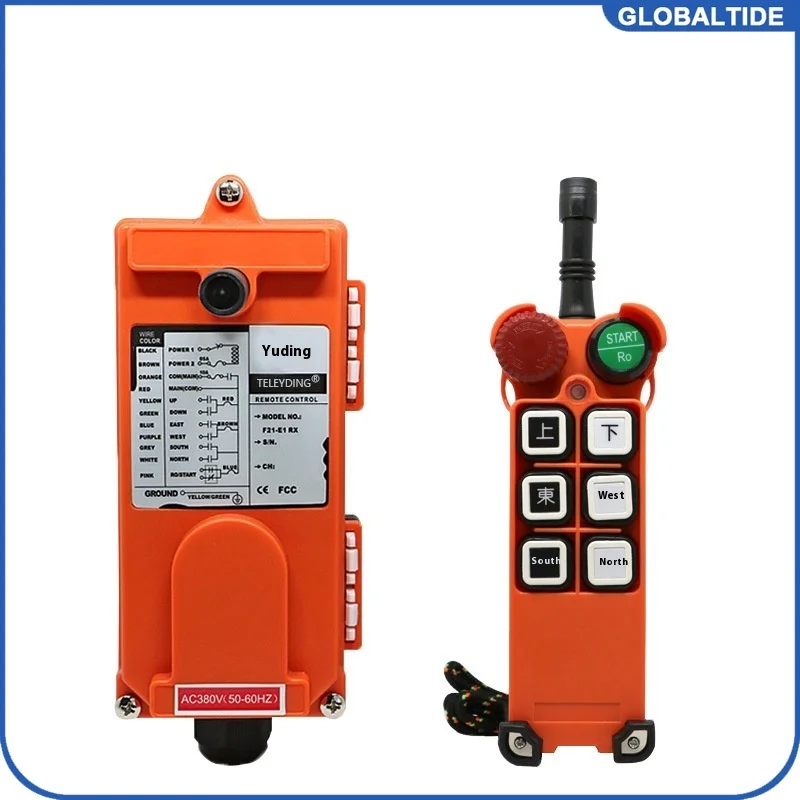 

F21-E1 Оптовая продажа Промышленный пульт дистанционного управления 6 односкоростных кнопочных переключателей AC220V 380V36V 2T1R Подъемный кран-подъемник