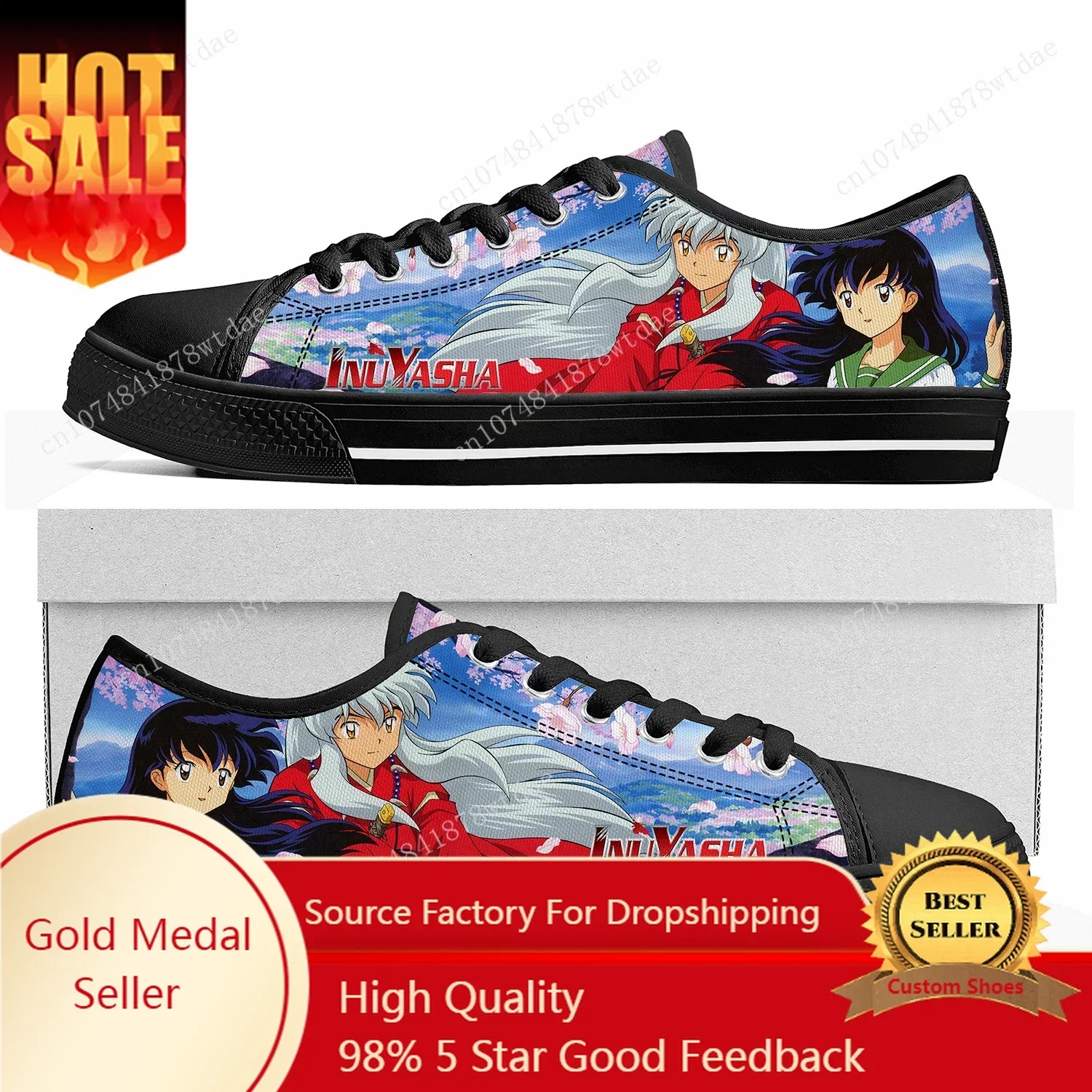 

Inuyasha Low Top Sneakers Womens Mens Teenager Kagome Higurashi High Quality Canvas Sneaker Casual Anime Cartoon Customize Shoes