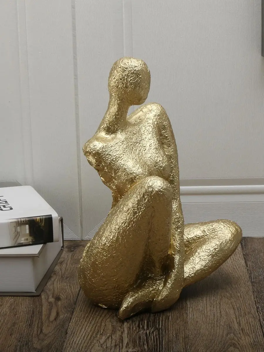 Abstrakte Körperskulptur-Kunst - Goldene Göttin Statue, Kreatives Wohndekor Geschenk – Detail 6