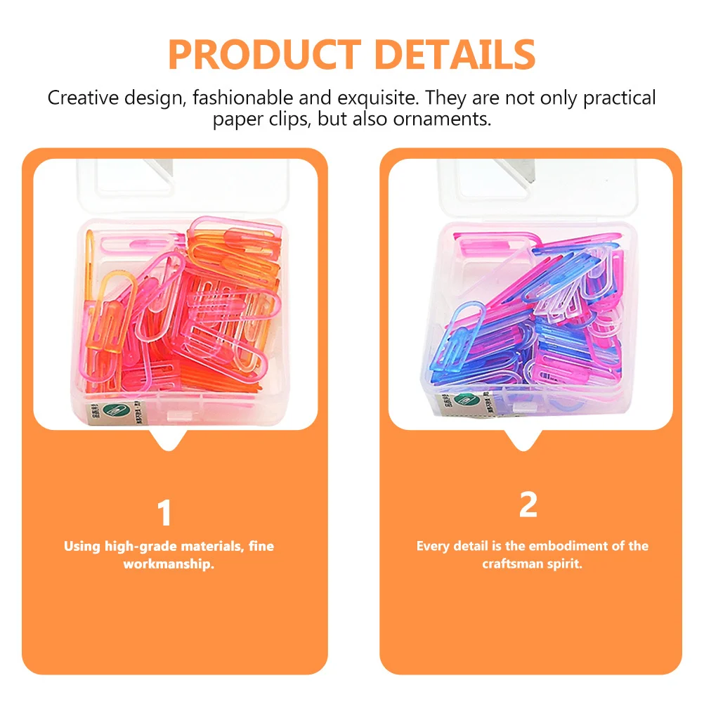 

120pcs Creative Bookmarker Bright Color File Paper For Office Students Decorative Reading Marking Clips Plastic Anti-Slip