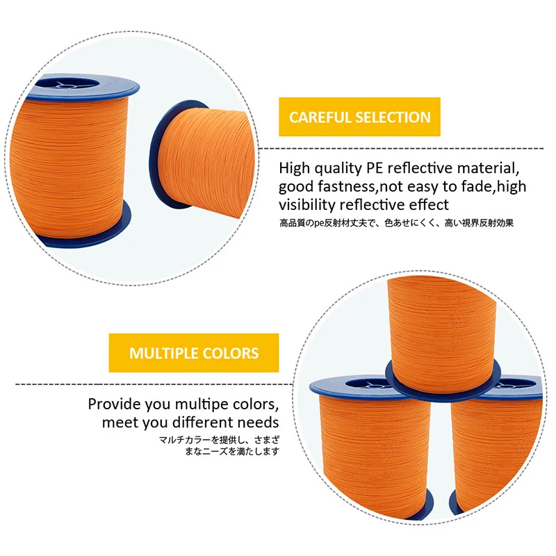 Roadstar Laranja 0.5mmX4000M Double-Side Reflective Thread Linhas De Fios Reflexivos Para Tricô Roupas Saco Acessórios De Costura