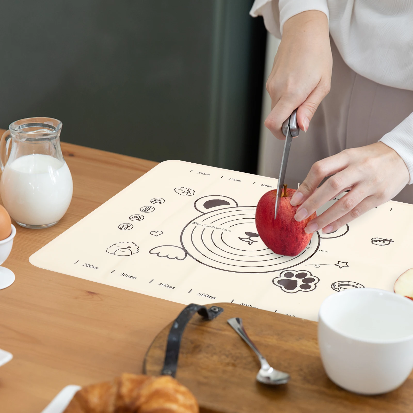 

Reusable Silicone Kneading Mat Large Size Heat Resistant Non Slip Pastry Mat for Dough Making Bread Noodles Pizza