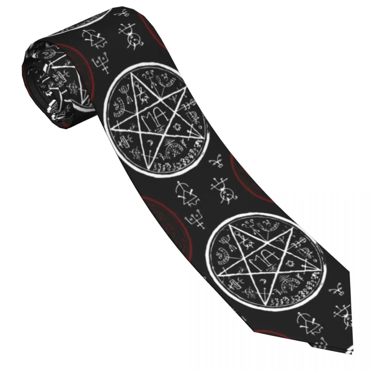 Pentagram And Mystic Symbols Tie For Men Women Necktie Tie Clothing Accessories