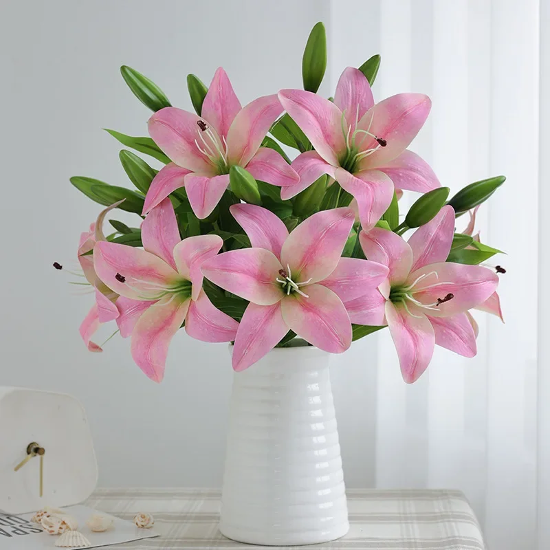 

Artificial Lily Flower Wedding Home Decoration Fake Flowers High Quality Luxury Home Decoration Flower Arrangement Wedding