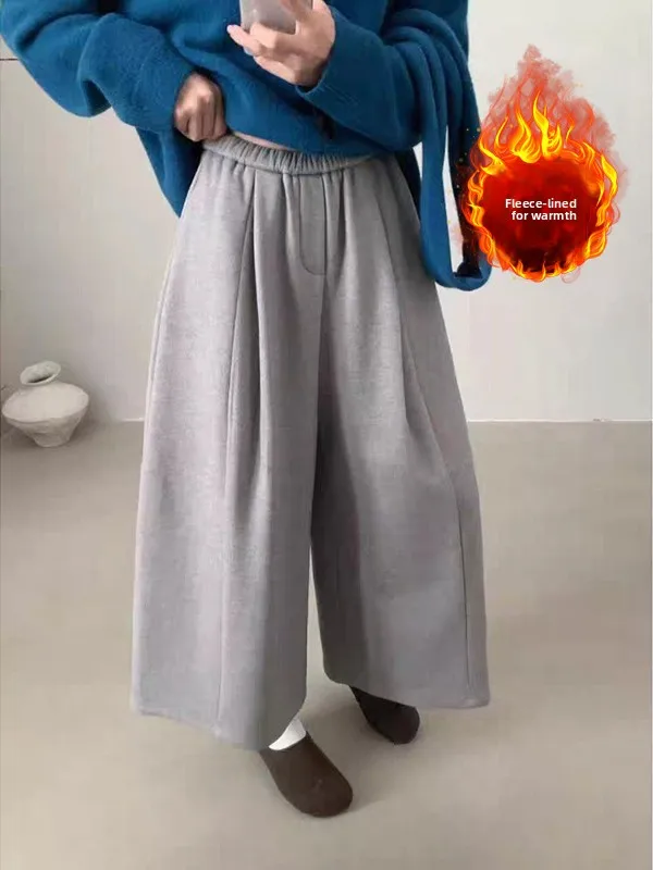 

Artsy Versatile Fce Lined Balloon Pants Eighteen Pants Thi Casual High Waist Winter Slimming Women's plus Size Trousers