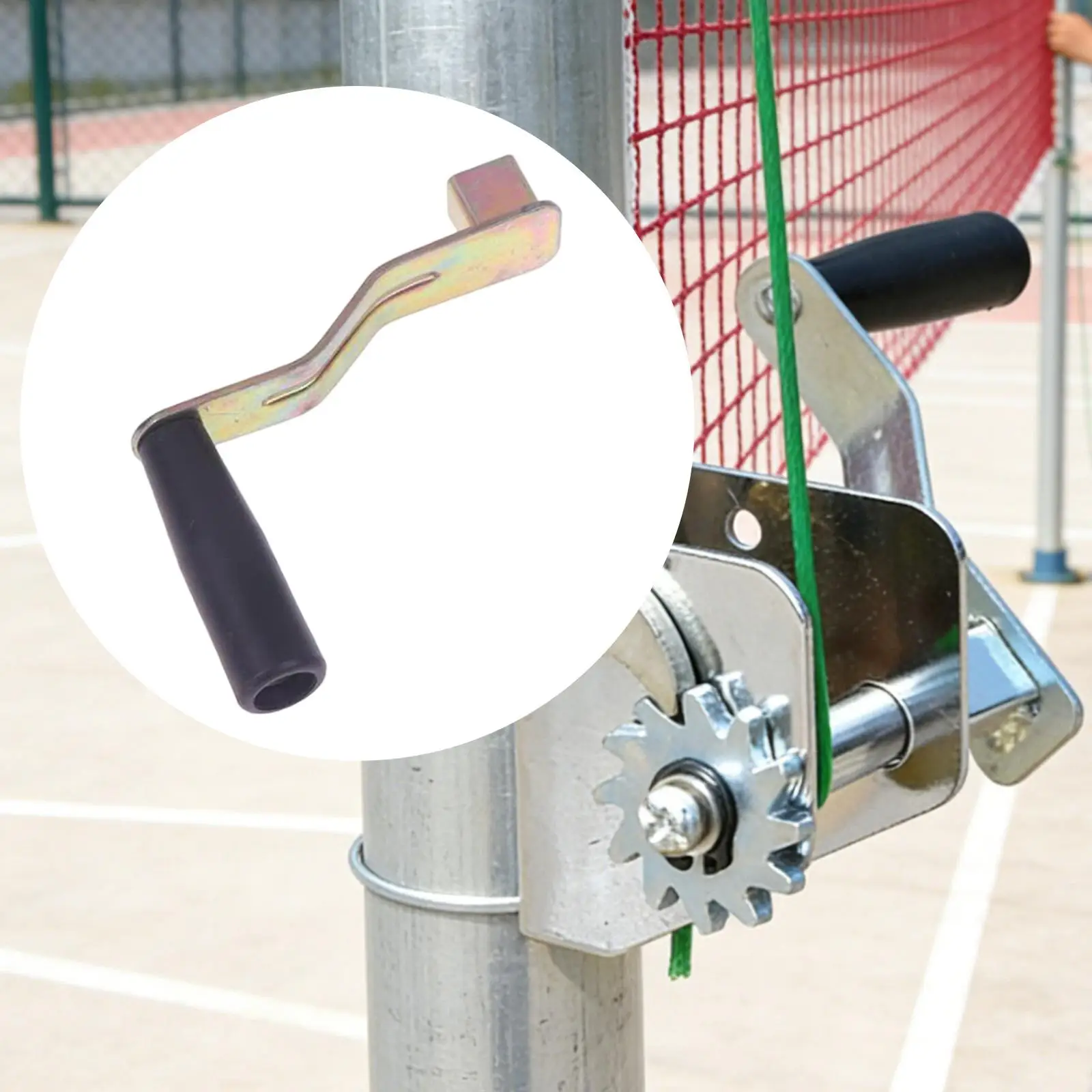 Outdoor Sports Adjustable Tensioner Handle for Tennis Volleyball Net Pole Portable Hand Crank Training Net Tool Part