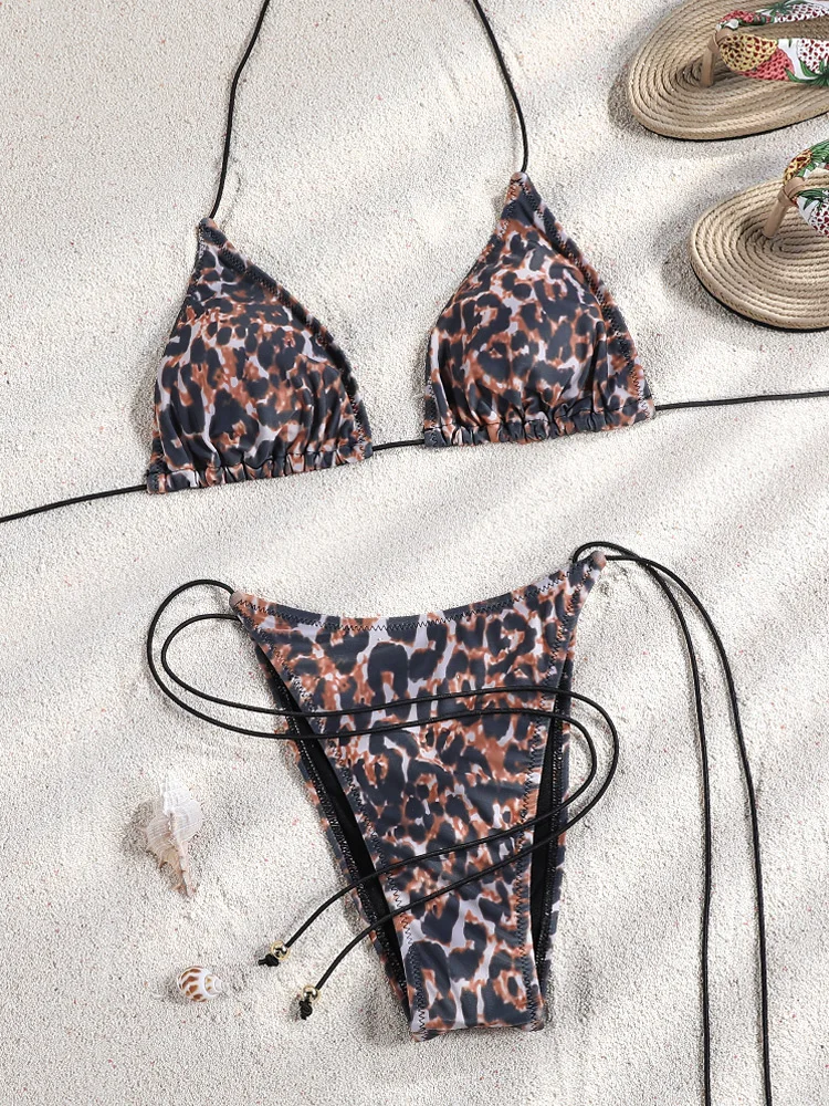 COOBBU Bikini setleri leopar mayo seksi Bikini seksi mayo kadınlar 2024 mayo yaz Beachwear mayo