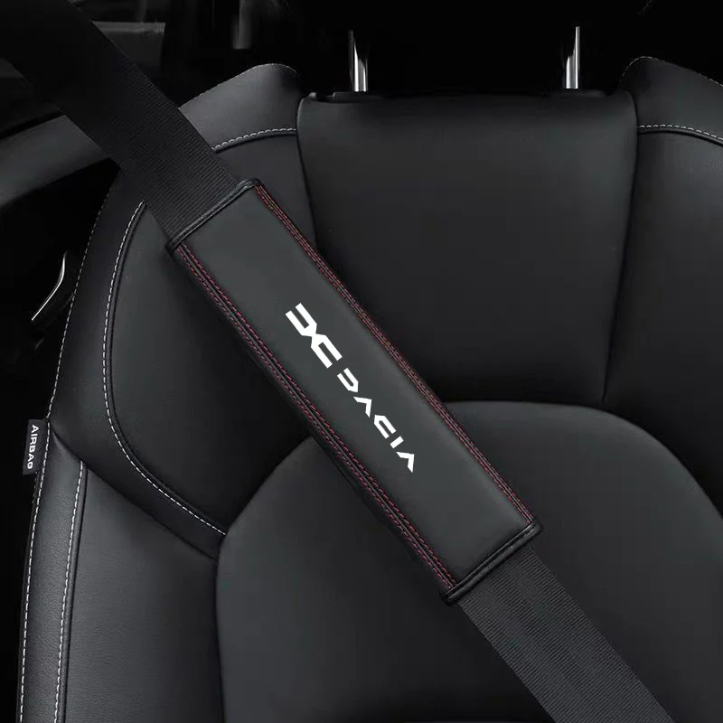 

2Pcs Leather Car Lnterior Seat Safety Belt Shoulder Protection Cover For Dacia Logan Sandero Duster Lodgy Spring Jogger Stepway