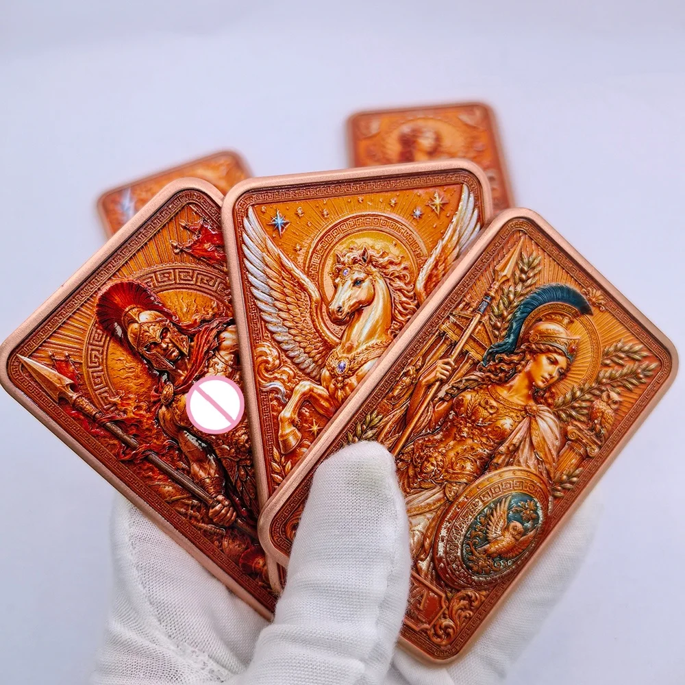 5 Types 5 OZ Ancient Greek Classical Mythical Gods Fine Copper Commemorative Bar Zeus Ares Athena Collectible Souvenir Gift