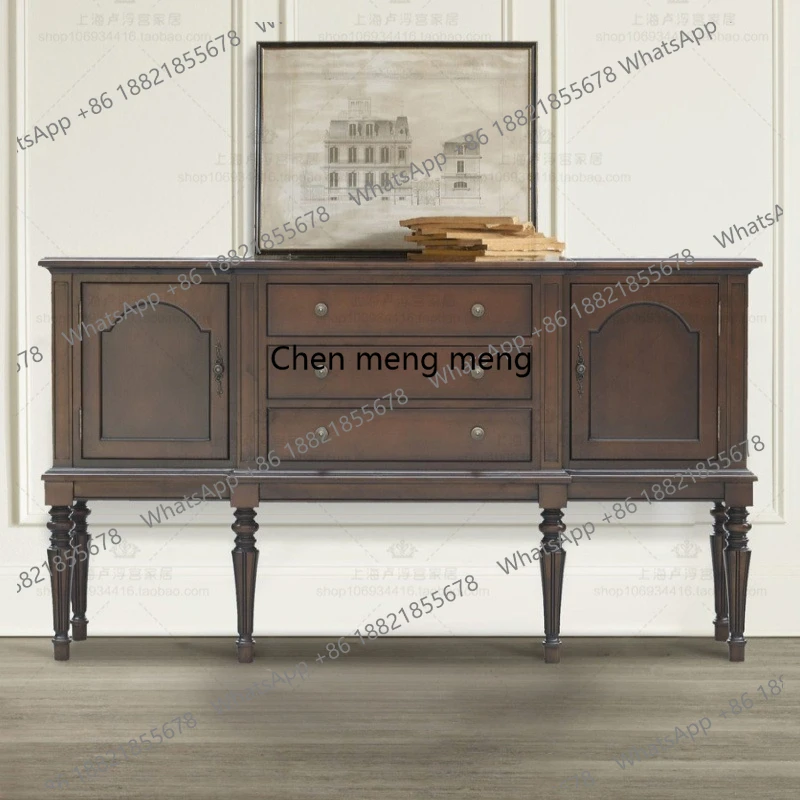 

American Style Chest of Drawers Storage Simple Storage Cabinet Vintage Solid Wood Entrance Hall Dining Sideboard