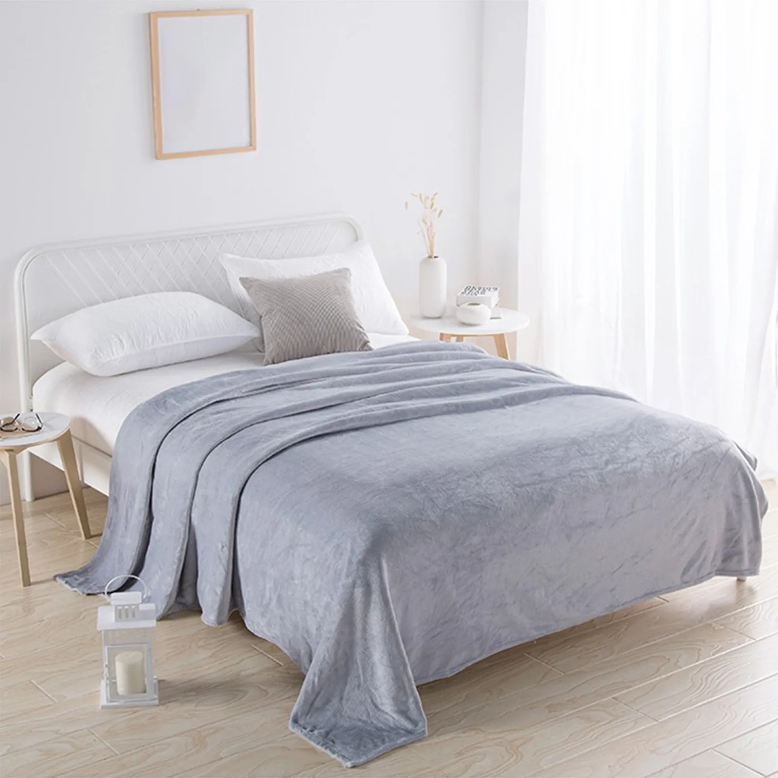 

Household Fleece Blankets Single Twin Blanket For Bed, Fleece Throw Blanket Warm Blankets For Winter, Shoulder Knee Cozy Blanket