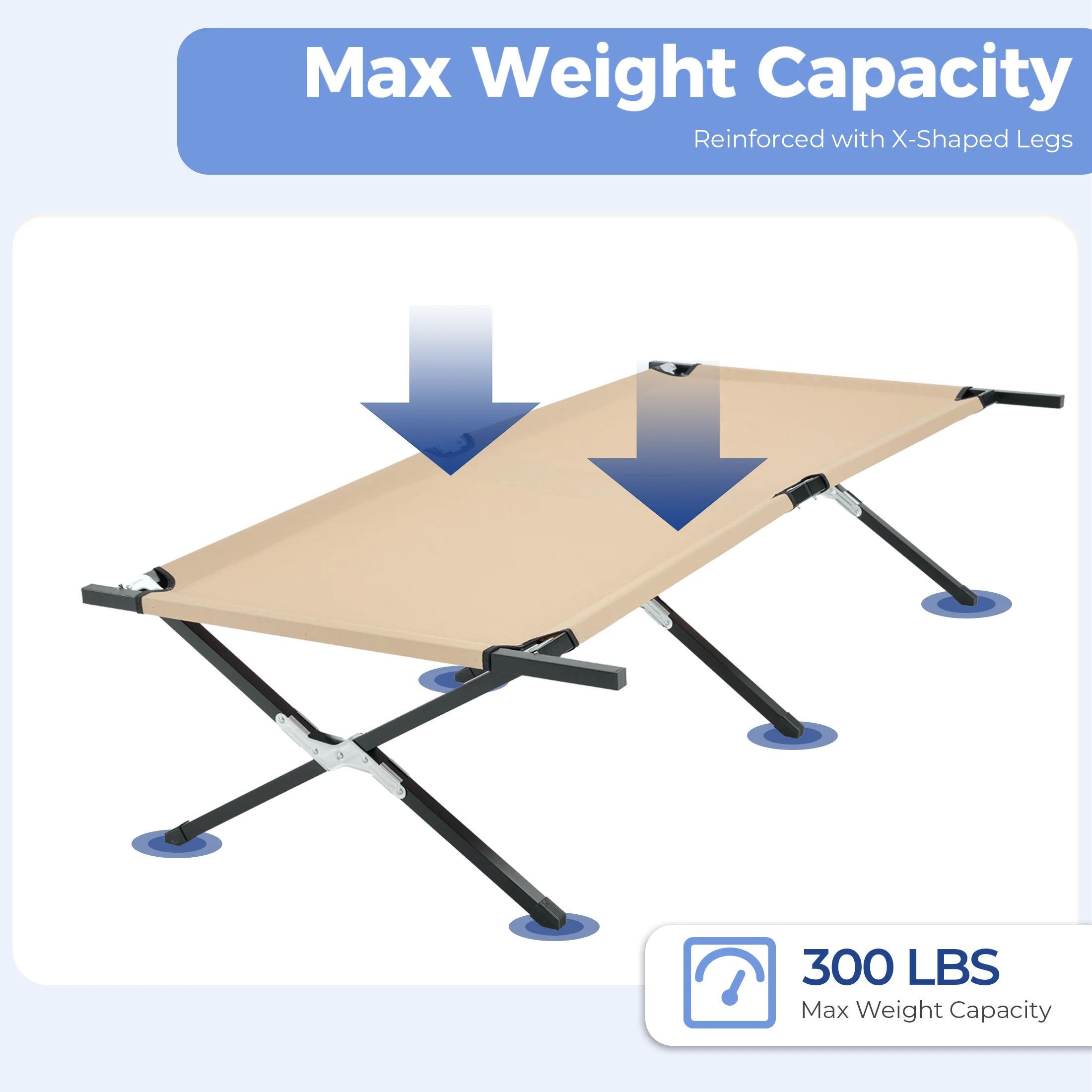 portable cot folded size