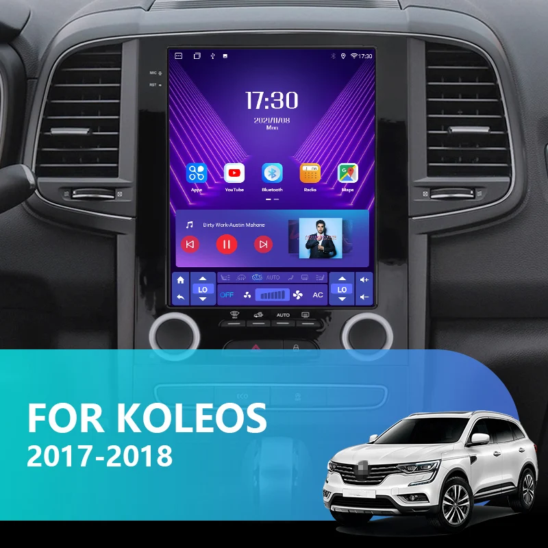 Autoradio Android, Navigation GPS, DVD, 2 DIN, Unité Centrale pour Voiture Renault Megane 4, Samsung Koleos SM6, Caricature Isman 2017, 2018, Limitation 2019