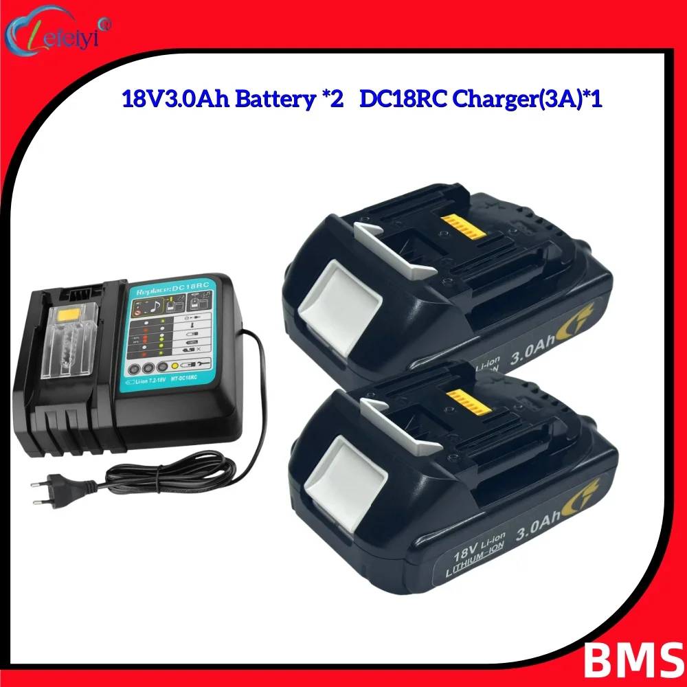 

Latest Upgraded BL1860 Rechargeable Battery 18 V 3000mAh Lithium for Makita 18V Battery BL1840 BL1850 BL1830 BL1860B LXT 400