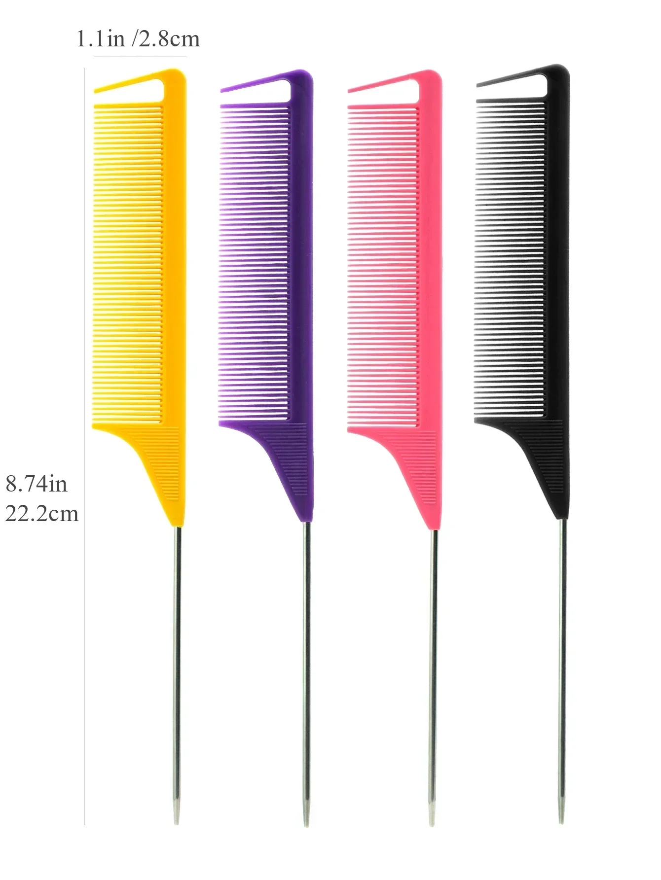 vvocci Barber Accessories Pointed Tail Comb Brush Salon Hairdressing Hair Styling Anti-static Pin Rat Tail Combs Steel Needle