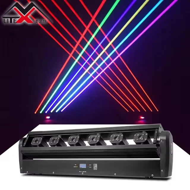 

3000 МВт DMX Six Eyes Single Red Laser или полноцветный 6-глазый лазерный свет с подвижной головкой для Dj Disco