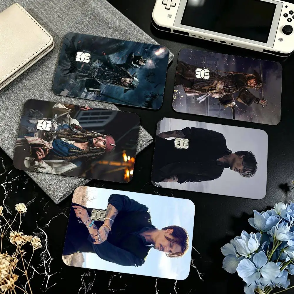 Actor J-Johnny D-Depp Cool Credit Card HD Stickers Small Chip Waterproof Sticker Game Card Decal Gift