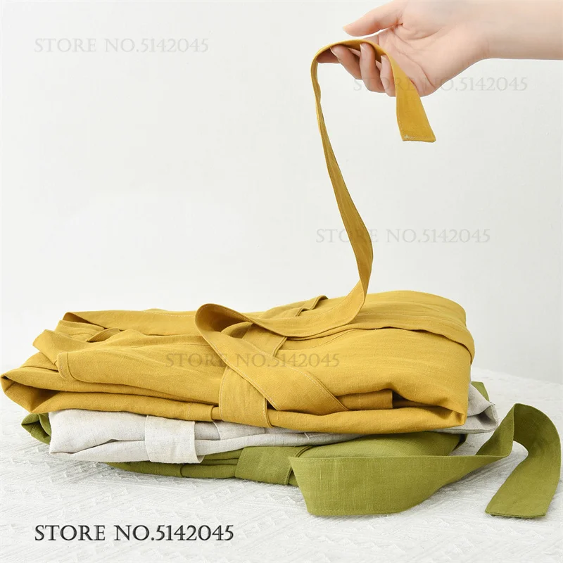 

Весенне-осенний халат для пары, одежда для сна, шелковистый атласный льняной халат, кимоно, домашняя одежда, удобная ночная рубашка, домашняя одежда, нижнее белье