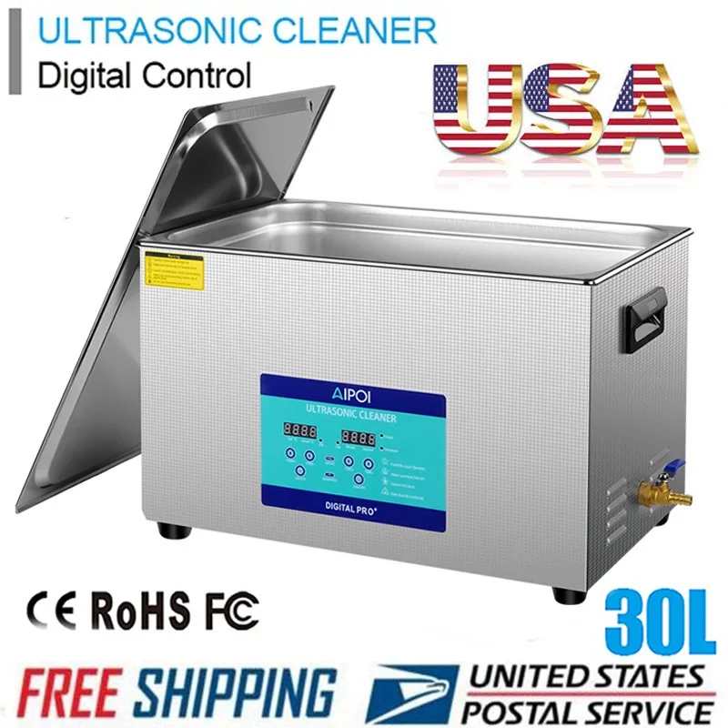 

Ultrasonic Cleaner 30L Liter Stainless Steel Industry Heated Clean Glasses