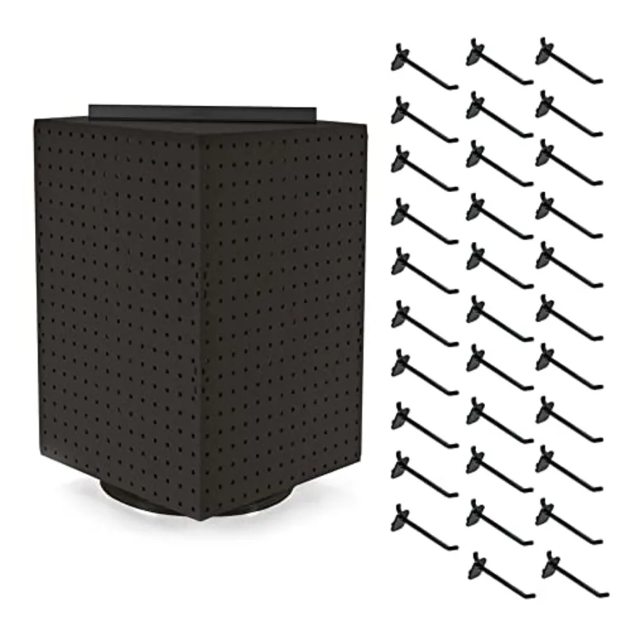 Rotating Countertop Display Kit with Peg Hooks Included, Pegboard Spinner Organizer, Jewelry Organizer Retail Display Necklace