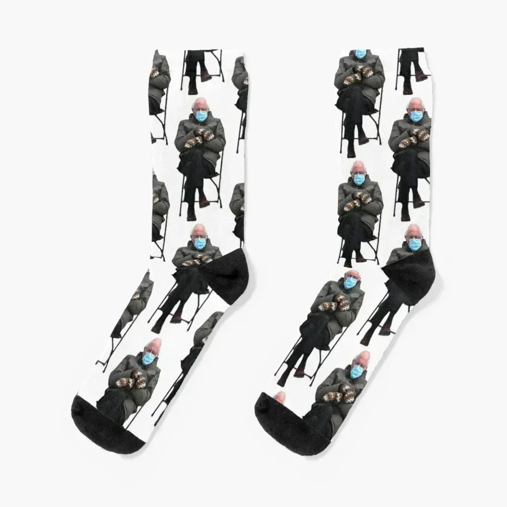 

Bernie Sanders Meme - Mittens Folding Chair Iconic Look Biden Inauguration Socks funny sock Non-slip custom Mens Socks Women's