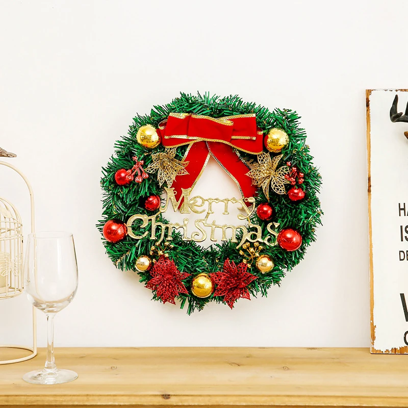 30/40cm Christmas Wreath Xmas Door Garland Hanging Ornaments Merry Christmas Decoration For Home 2025 New Year Navidad Door Pend