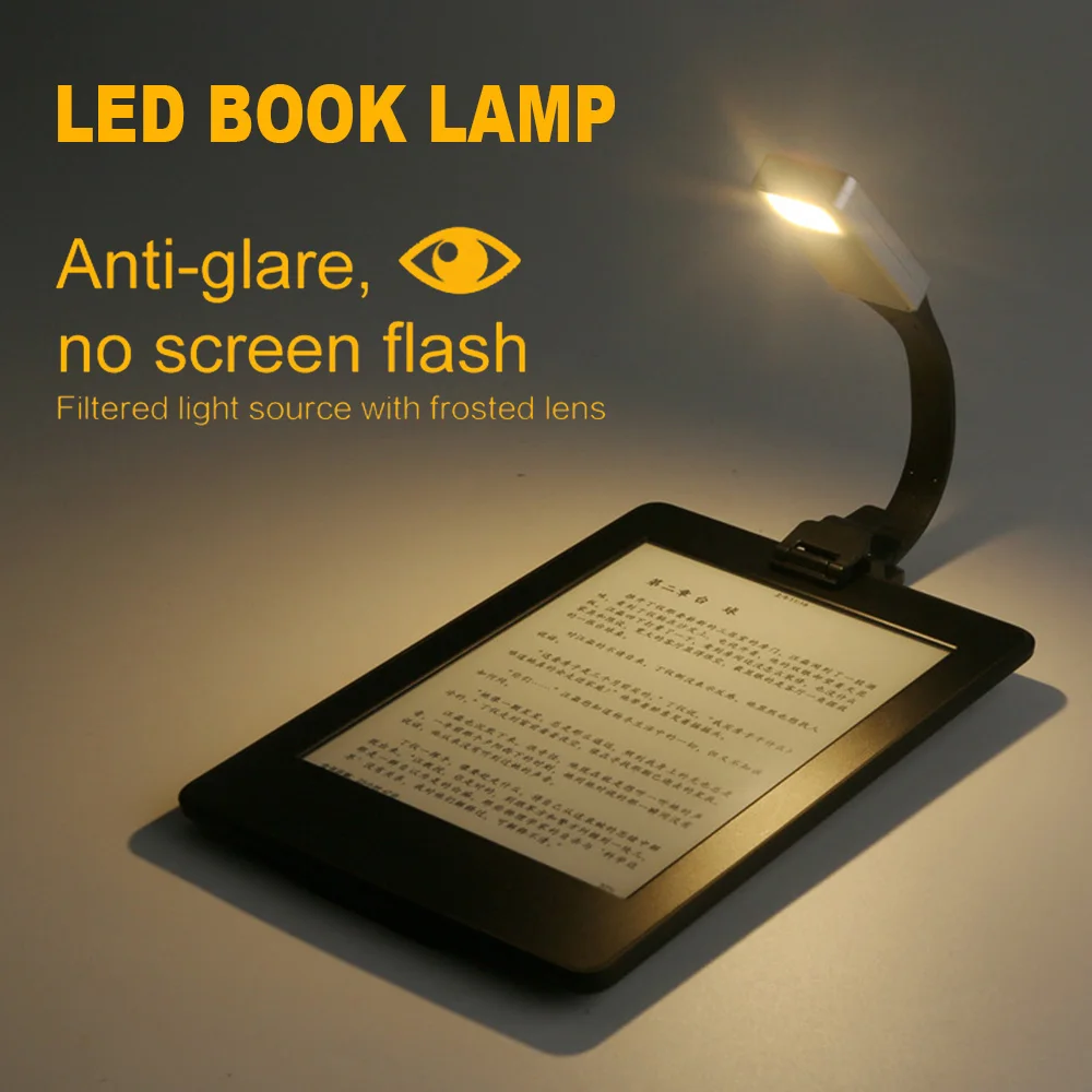 Full screen LED Book Reading Lights USB Charging Three-stage Dimmable Rechargeable Mini Light for Bed Night Lights Simple