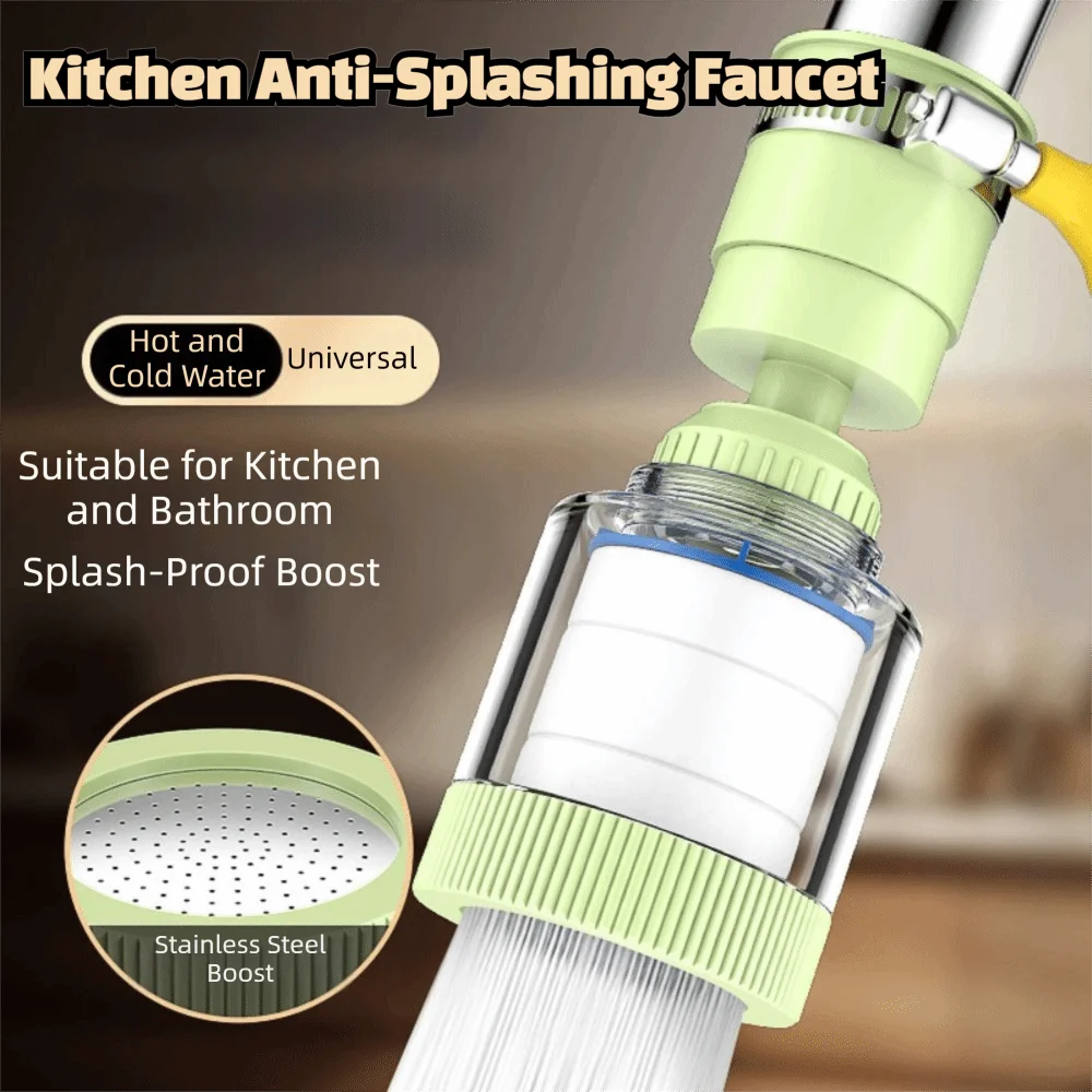 Faucets Purification Kitchen Anti-Splashing Faucet 360° Rotate Chlorine Removal Kitchen Faucet Nozzle Splash Proof Flexible