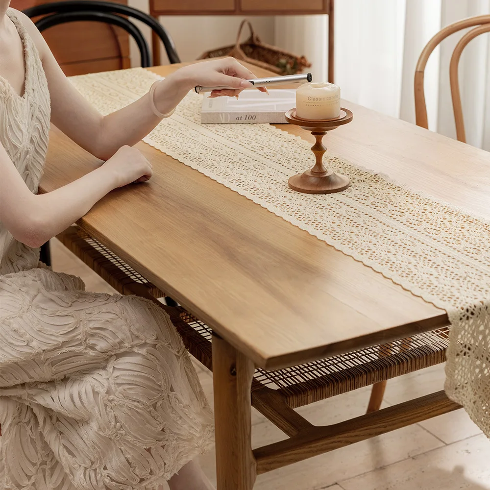 American Country Style Table Flag Hollow out Cotton Yarn Hook Needlework Lace Tablecloth Cover for TV Cabinet And Coffee Table