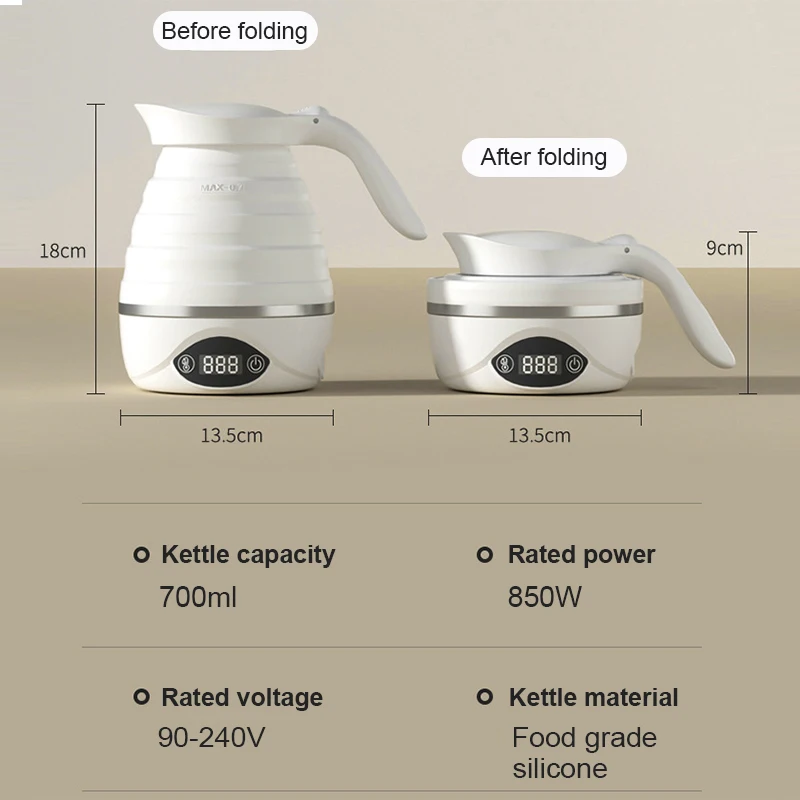 110V/220V Travel Camping przenośny składany silikonowy czajnik elektryczny wrząca gorącą wodę izolacja termiczna kocioł grzewczy dzbanek na herbatę