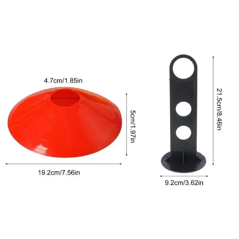 652F 20 Stuks Voetbal Disc Kegels Training Sport Kegels Agility Voetbal Kegels Met Plastic Beugel Voor Sportveld Kegels marker
