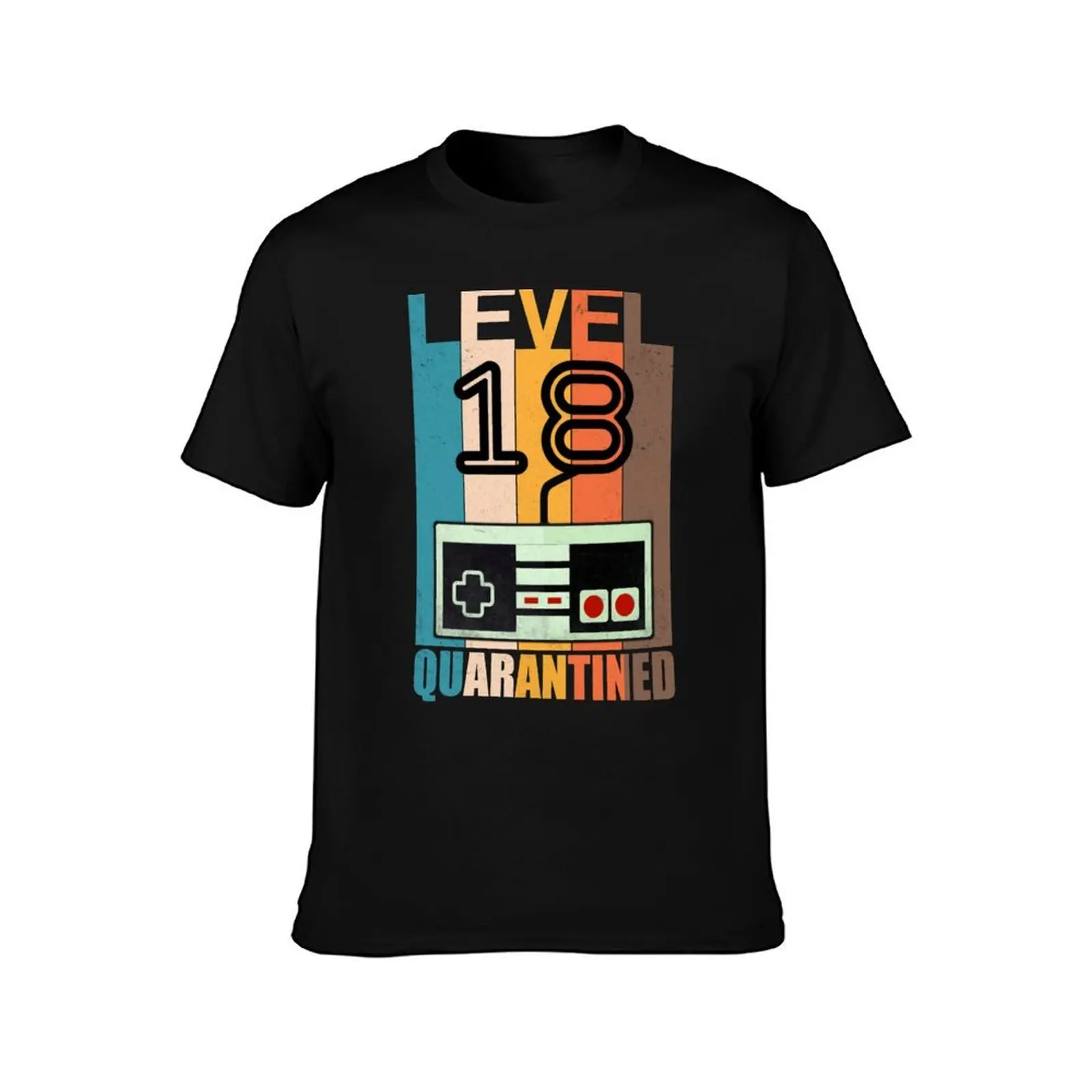 Level 18 quarantined funny 18th birthday gamer gift T-Shirt Plus Size Basic Short Sleeve Top T-Shirt