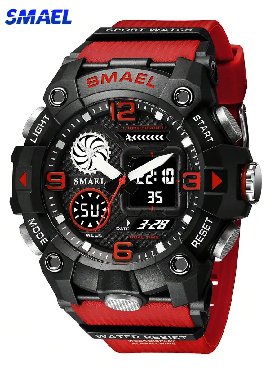 Smael Pointer Dual Display Electronic Sports Watch, Multifunctional Waterproof Watch For Men & Students, Suitable For Outdoor