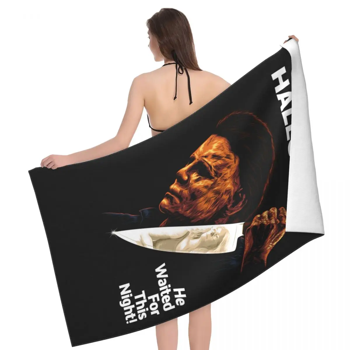 Michael Myers Knives Beach Bath Towel Microfiber Halloween Spooky Movie Pool Towels