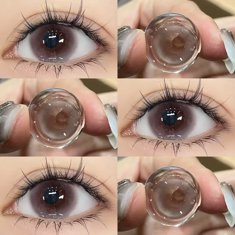 KSSEYE 1Pair Grey Contact Lenses for Eyes Colored Lenses Beauty Pupils Soft Lens Make up Fashion Lenses Yearly Use Fast Shipping