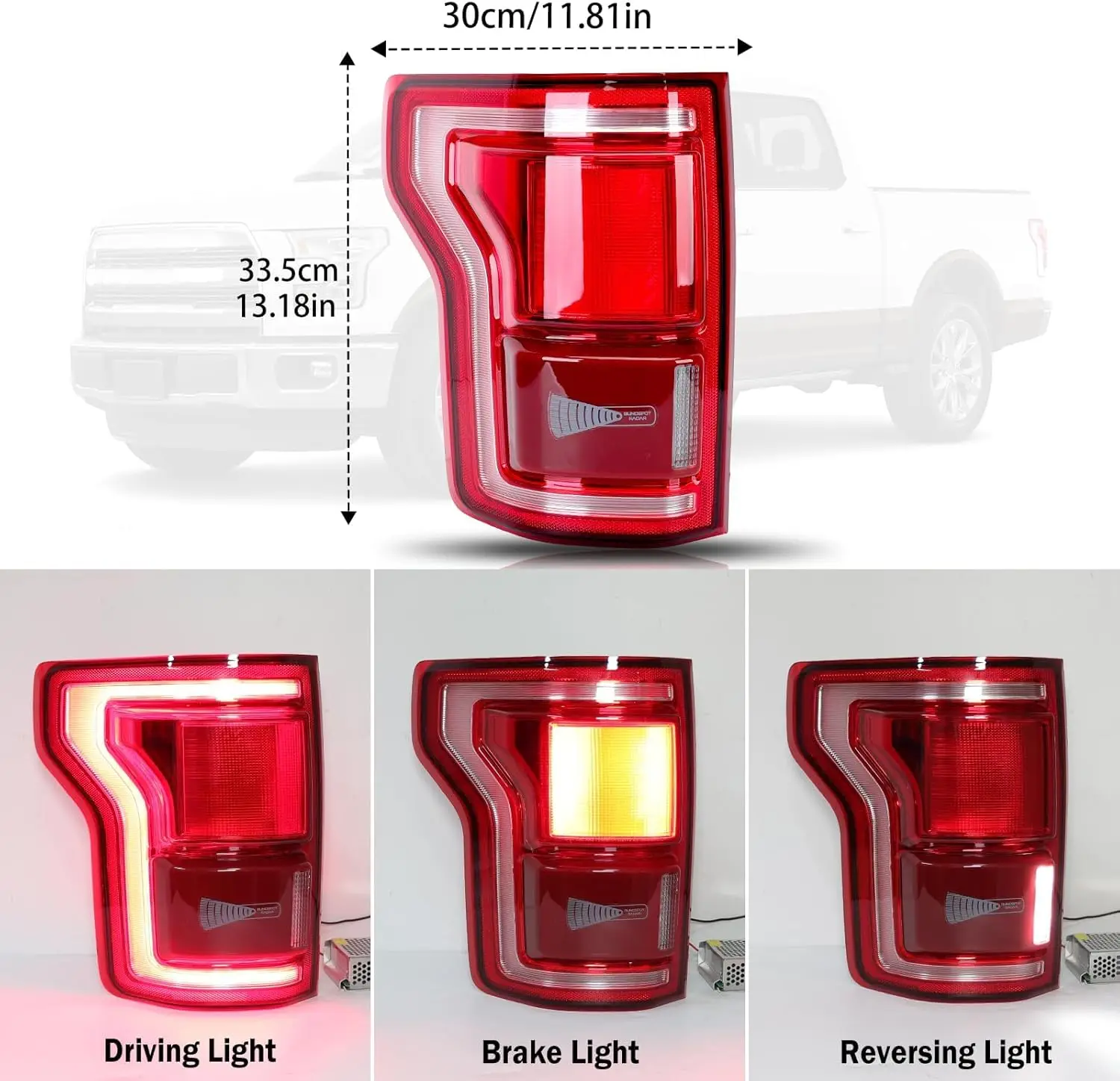 LED Tail Light Assembly for Ford F150 2015-2017 Left Driver Side HL3Z13405D (Module NOT Included)