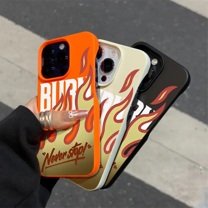 American Style Hip Hop Flame 15 Pro Max Phone Case For iPhone 16 14 15 13 12 11 X XR XS 14 15 16 Plus Half Pack Y2K Phone Cases