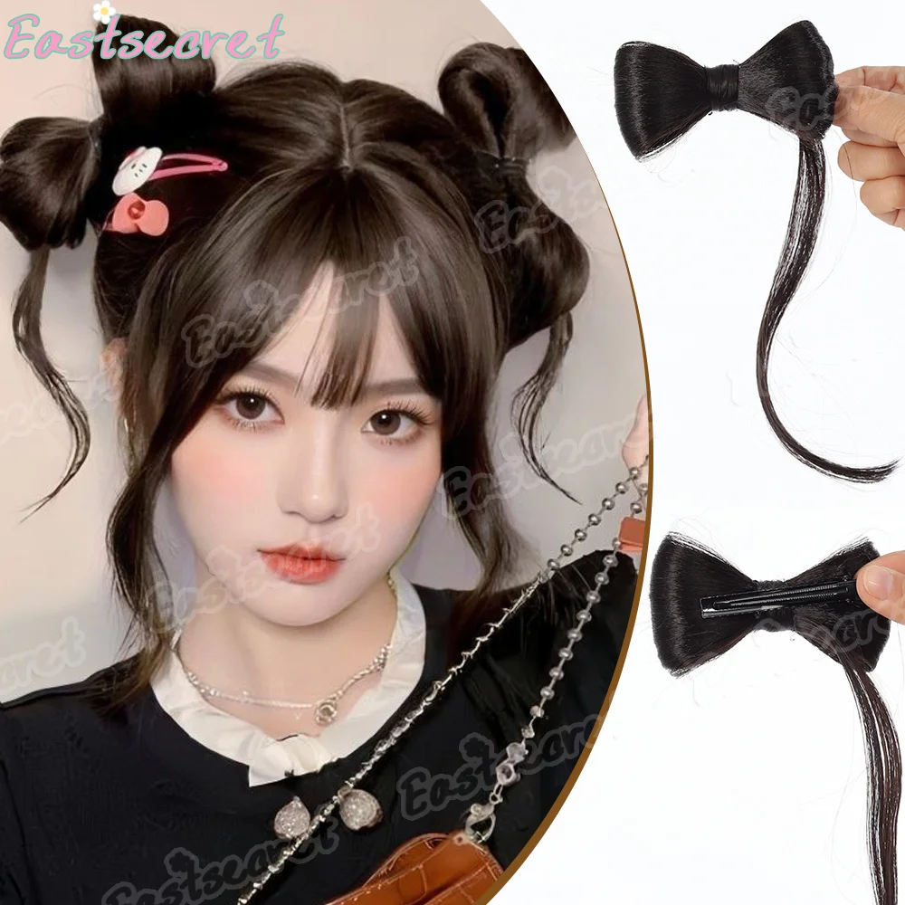 Synthetic Bowknot Claw Chignon Ponytail Extensions Elegant For Daily Use Hair Knot duckbill clip on the side bun Accessories