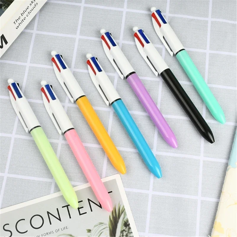 5 Stuks Veelkleurige Balpen 4 Color-In-1 Balpen Intrekbare Meerkleurige Balpen Voor Beloning Voor Kinderen