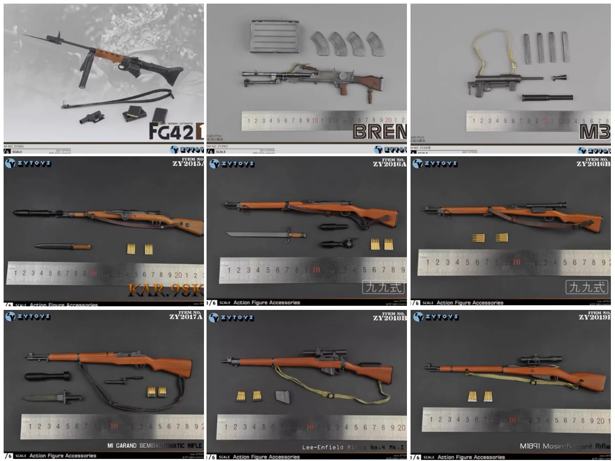 1/6 ZYTOYS ZY2015 ZY2016 ZY2017 ZY2003 ZY2004 ZY2019 Kinds of Weapon Mini Toys Model Sniper Lee Enfield PVC Material Not Real