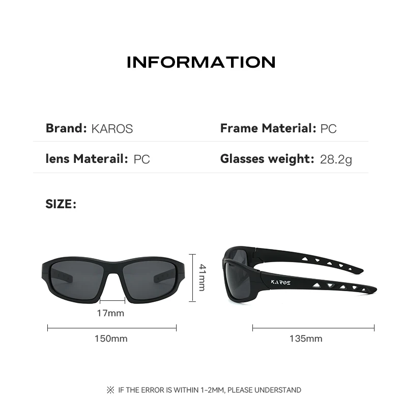 KAROS HD lunettes de soleil de sport polarisées Anti-UV hommes femmes randonnée lunettes de cyclisme avec ensemble d'emballage complet YZ2029