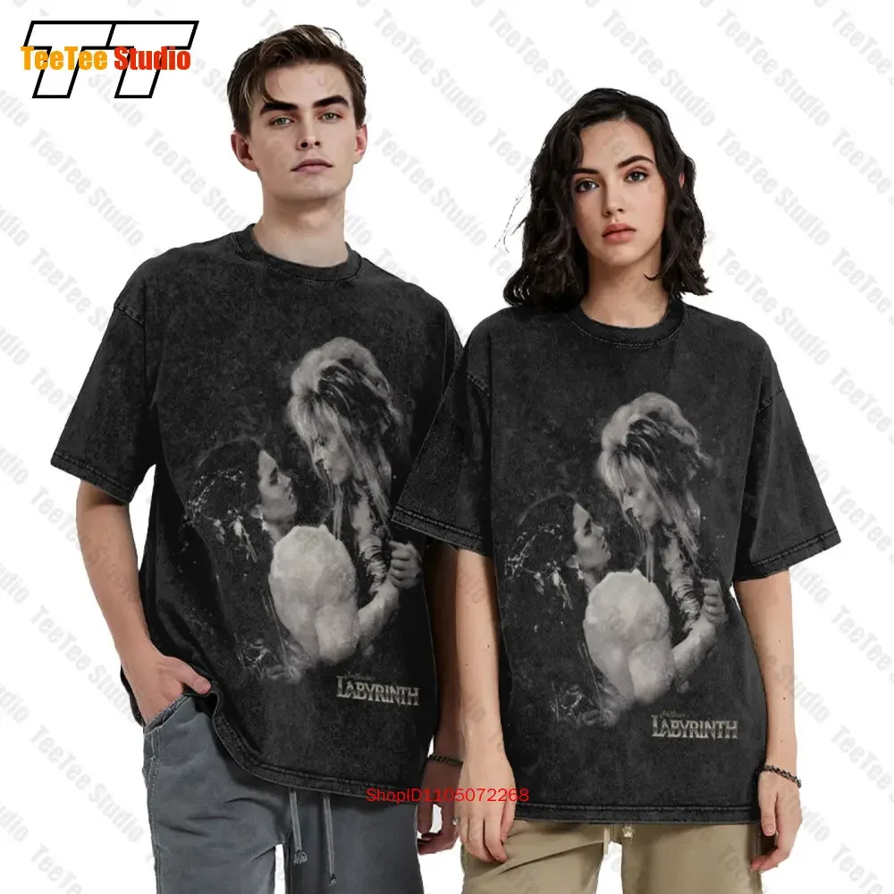 Black And White Dance Labyrinth Vintage Oversized T-Shirt D9B8