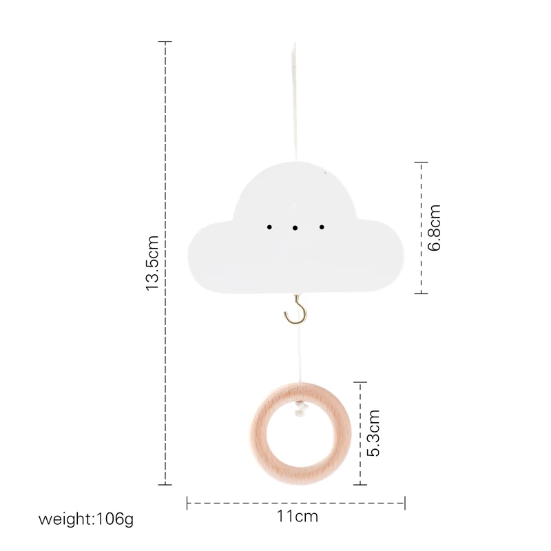 Noworodek łóżeczko w chmurze pozytywka drewniane łóżko dzwonek grzechotka mobilnego malucha 0-12 miesięcy na karuzelę dla dziecka na łóżeczko