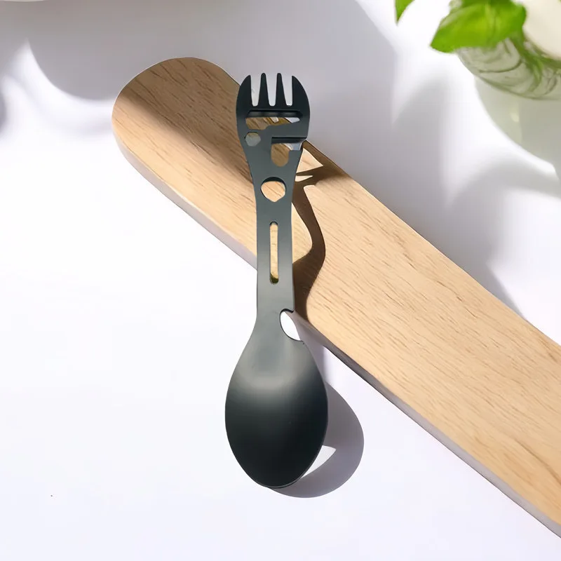 Knife Fork and Spoon Combination Stainless Steel Multifunctional Cutlery Outdoor Cutlery Portable Novelty Camping Supplies