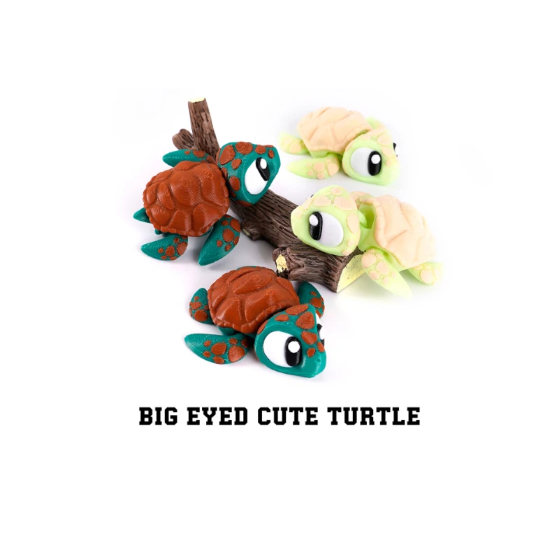 Figurina di tartaruga marina stampata in 3D - Simulazione realistica Decorazione animale Mini modello di tartaruga Giocattolo per scrivania per bambini Regalo di compleanno unico