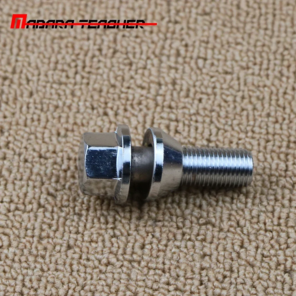 

100 Pcs Sliver Front Rear Wheel Bolt Screw M14 x 1.5 For Volvo S60 S80 I II V60 V70 XC60 XC70 XC90 9485474 30756675 31202337